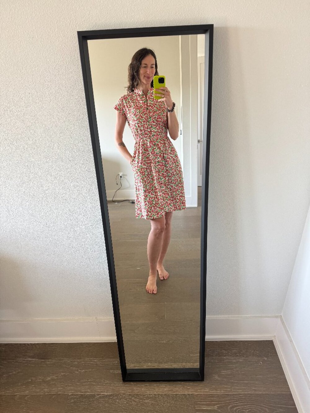 Vintage 1970s Lanz Originals Strawberry Print Dress with Pockets